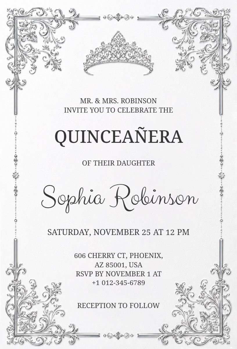 Elegant Royal Quinceanera Celebration Invitation Template