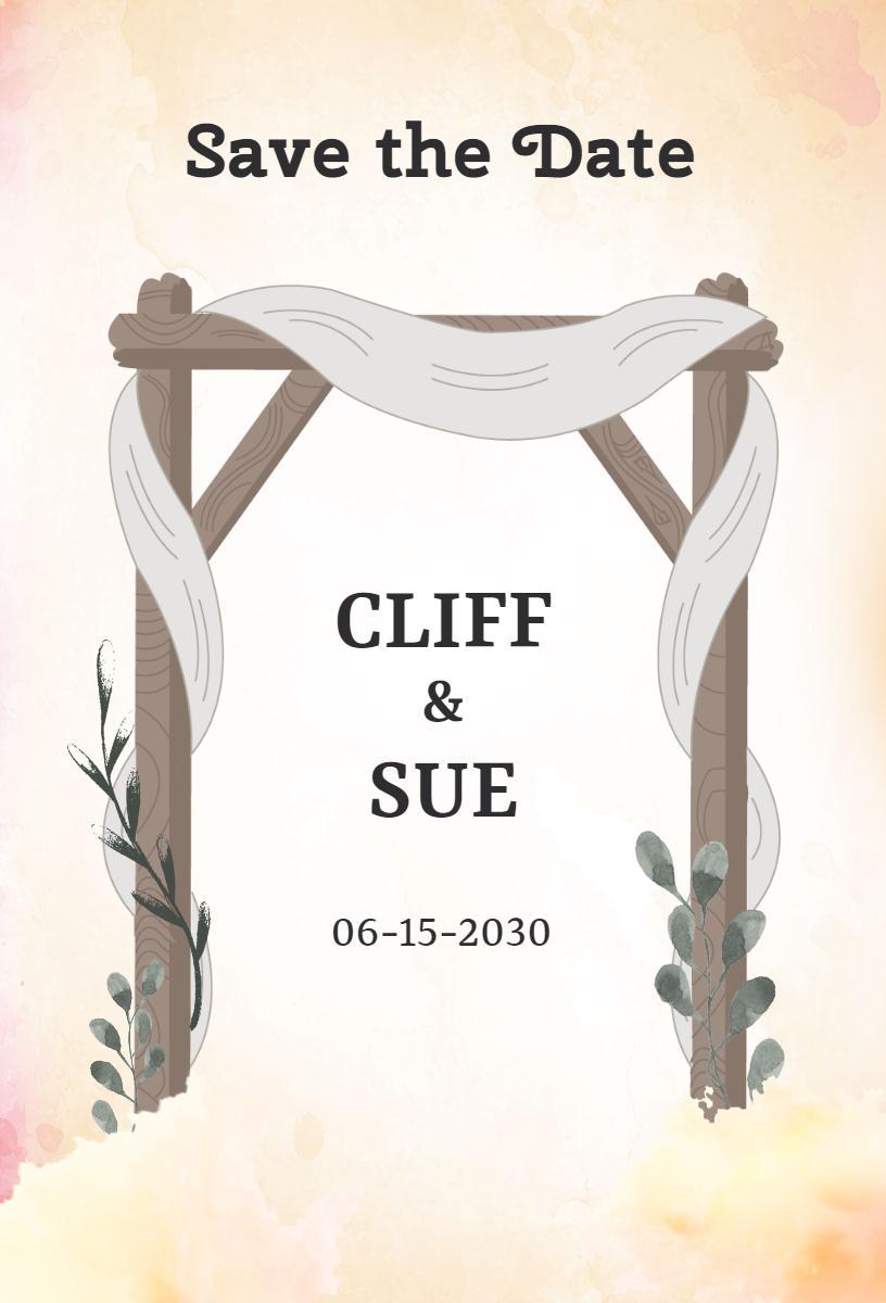 Elegant Rustic Wedding Celebration Save The Date Invitation Template