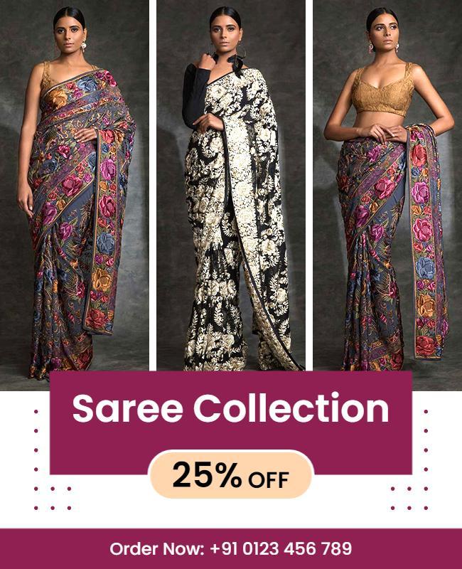 Elegant Saree Collection Sale Flyer Template