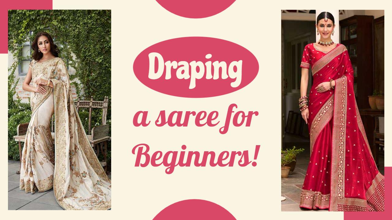 Elegant Saree Draping Techniques Beginners Trending YouTube Thumbnail Template