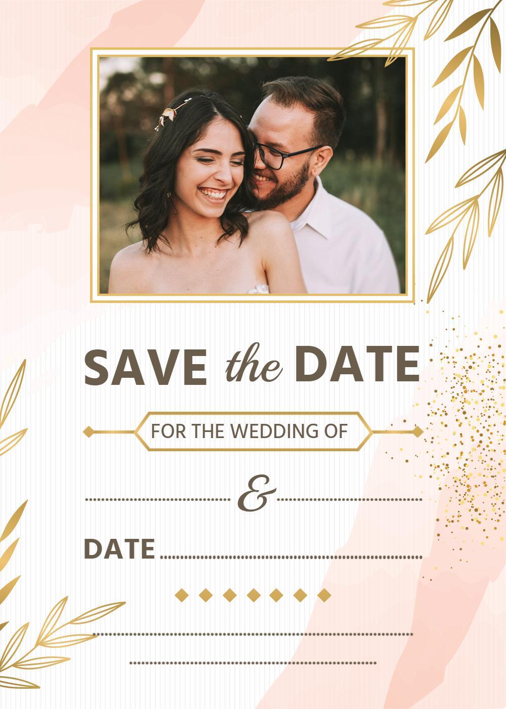 Elegant Save the Date Romantic Wedding Invitation Template