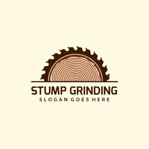 Elegant Saw Blade Design Representing Stump Grinding Services Logo Template