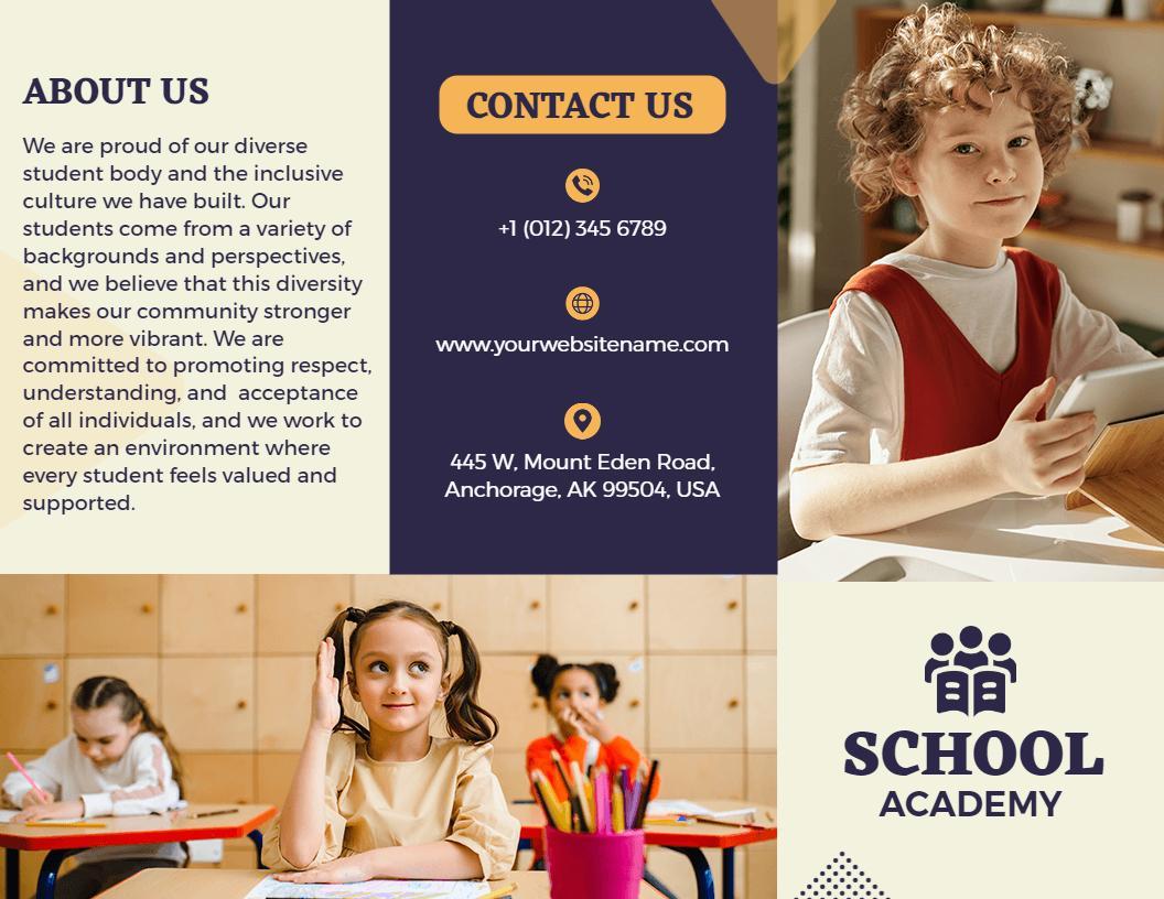 Elegant School Academy Inclusive Education Services Brochure Template