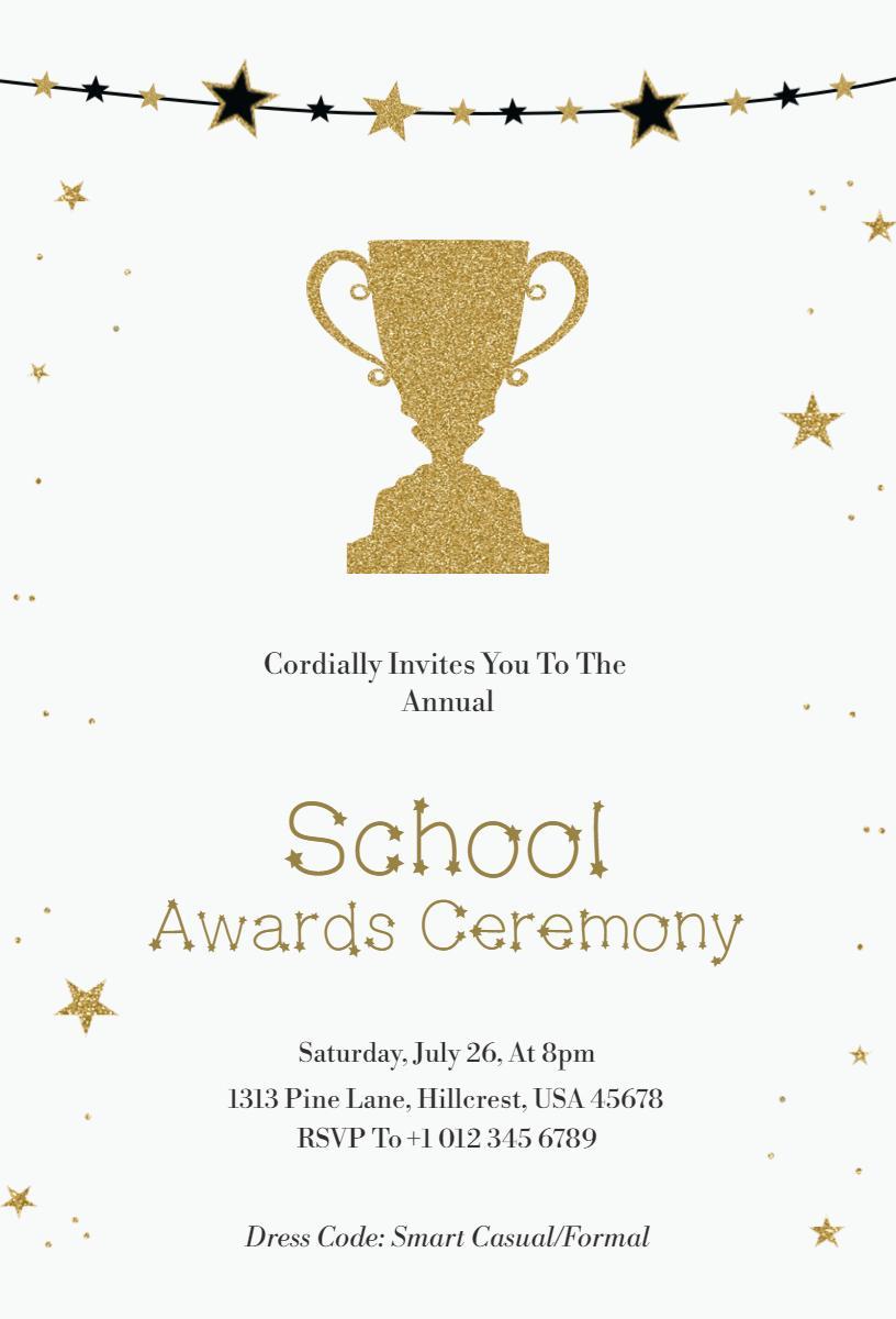 Elegant School Achievements Awards Ceremony Invitation Template