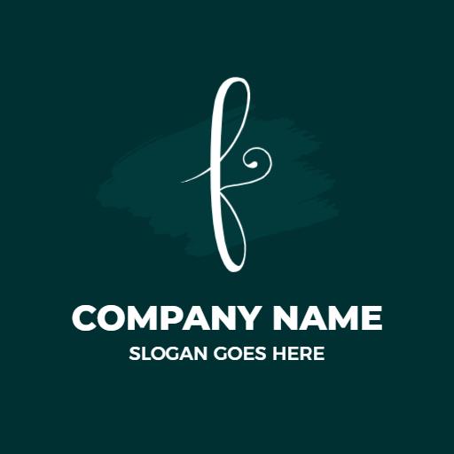 Elegant Script 'F' Design with Company Branding Logo Template