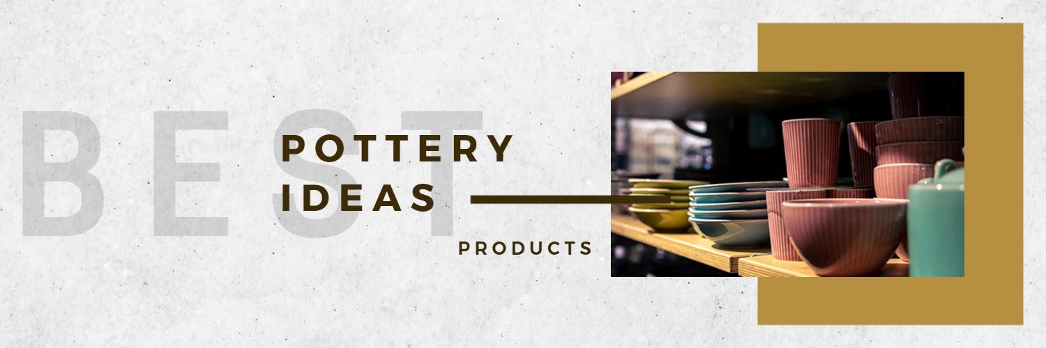 Elegant Shelf Display of Colorful Pottery Ideas Twitter Banner Template