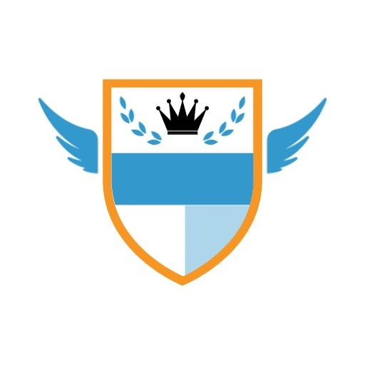 Elegant Shield Design Featuring Blue and Orange Logo Template