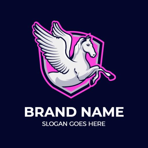 Elegant Shield Design Featuring Majestic Pegasus Logo Template