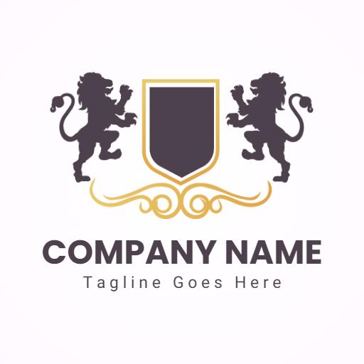 Elegant Shield Design with Majestic Lions for Branding Logo Template