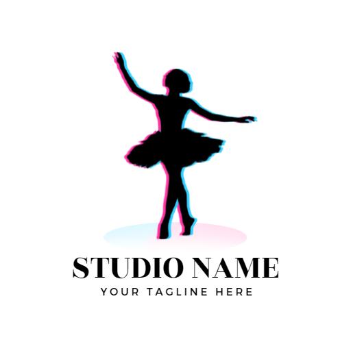 Elegant Silhouette of Dancer Representing Dance Studio Logo Template