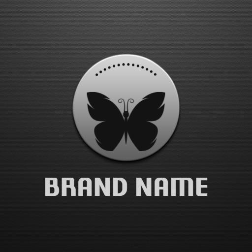 Elegant Silver Butterfly Design for Creative Mockup Logo Template
