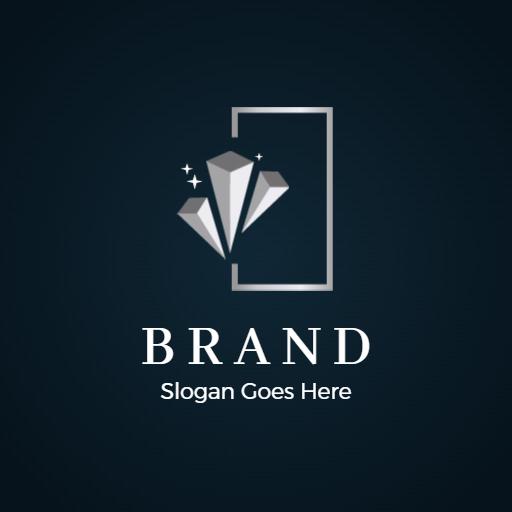Elegant Silver Diamond Design Emphasizing Luxury Brand Logo Template