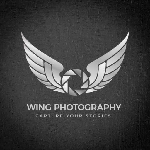 Elegant Silver Wings Symbolizing Luxury Photography Logo Template