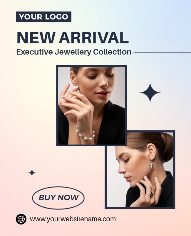 Elegant Soft Pastel Executive Jewellery Collection Poster Template