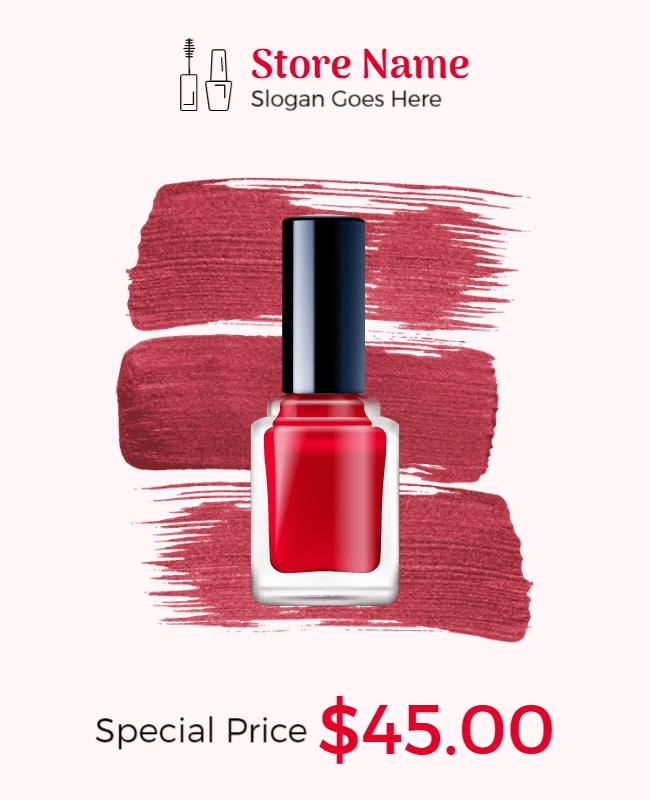 Elegant Soft Pink Nail Polish Promotion Poster Template