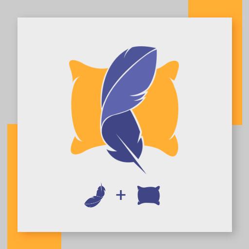 Elegant Soft Purple Feather and Pillow Design for Bed Logo Template