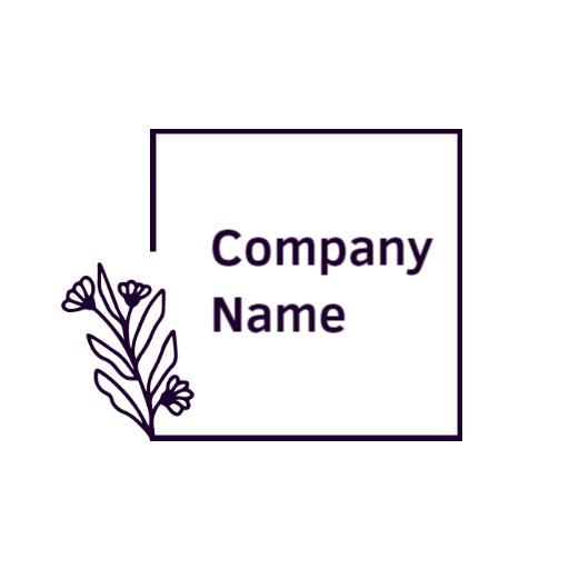Elegant Square Design Featuring Floral Elements Logo Template