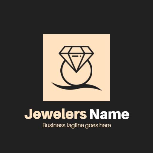 Elegant Square Design Showcasing Luxurious Jewelry Logo Template