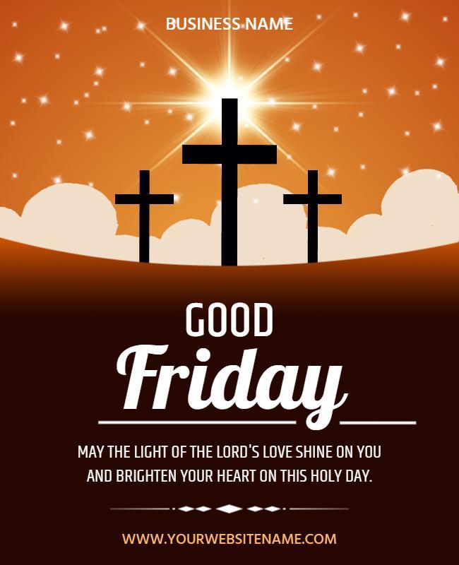 Elegant Sunrise Good Friday Religious Celebration Poster Template