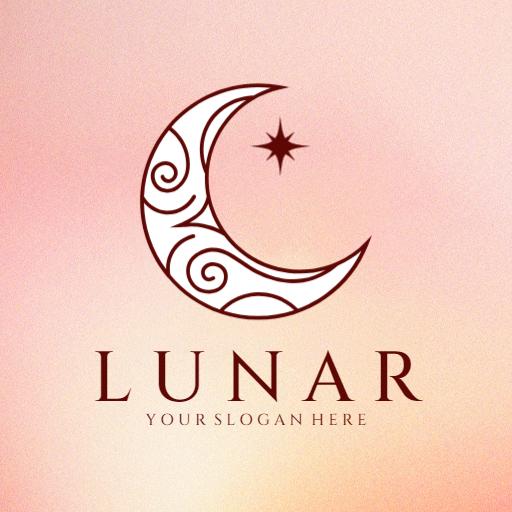 Elegant Swirling Crescent Moon Design for Lunar Logo Template