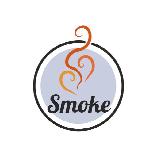 Elegant Swirls of Smoke in Soft Gray and Orange Logo Template