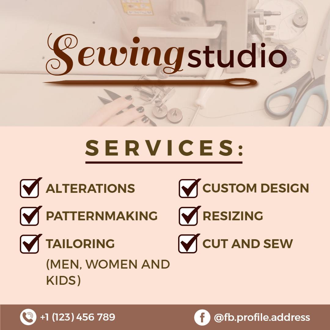 Elegant Tailor Services for Custom and Alterations Ad Template