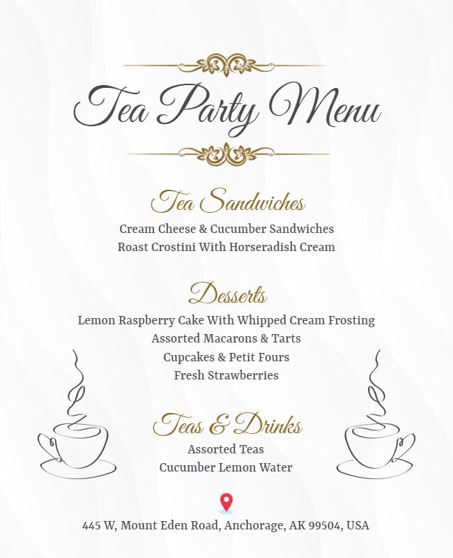 Elegant Tea Party Invitation Flyer Template