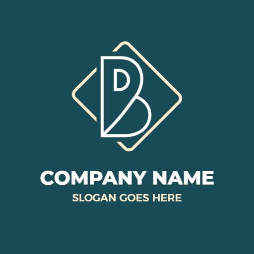 Elegant Teal and Gold B Letter Design for Branding Logo Template