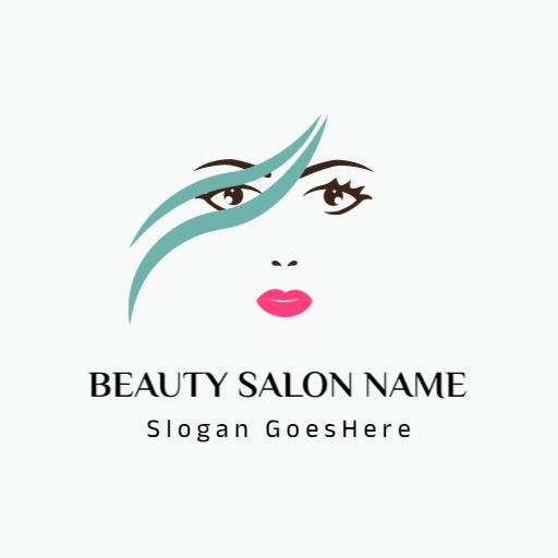 Elegant Teal and Pink Facial Design for Beauty Logo Template