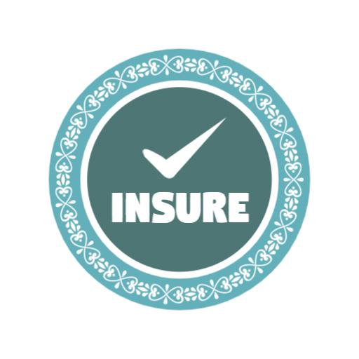 Elegant Teal and White Design Promoting Insurance Services Logo Template