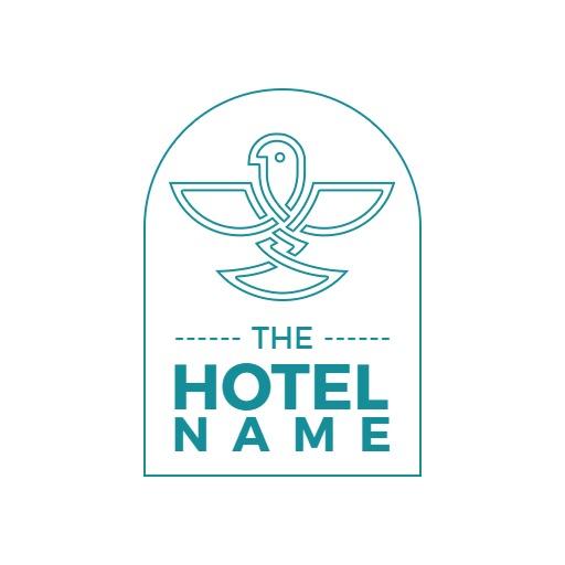 Elegant Teal and White Logo Representing Luxurious Hotel Logo Template