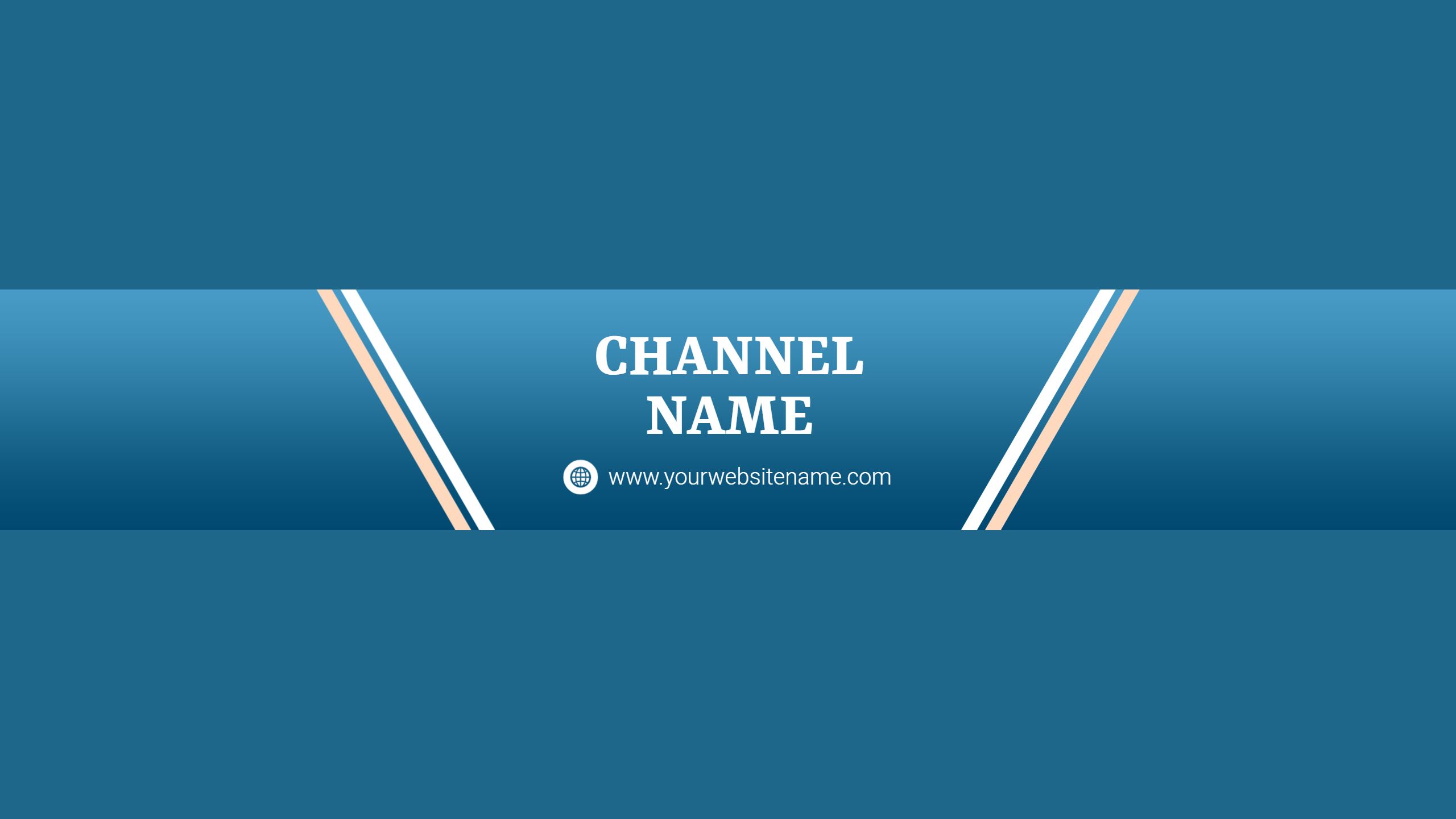 Elegant Teal Background with Stripes YouTube Channel Banner Template