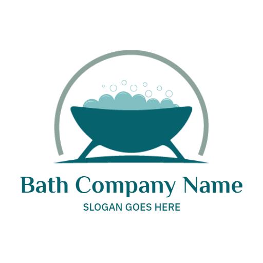Elegant Teal Bathtub Design for Luxurious Bathroom Logo Template