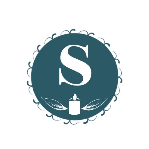 Elegant Teal Circular Design with Alphabet and Candle Logo Template