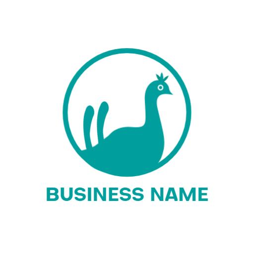 Elegant Teal Peacock Design Showcasing Beauty and Grace Logo Template