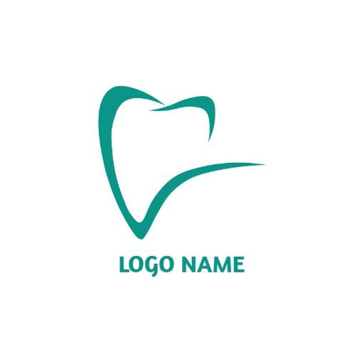 Elegant Teal Tooth Design Emphasizing Dental Health Logo Template