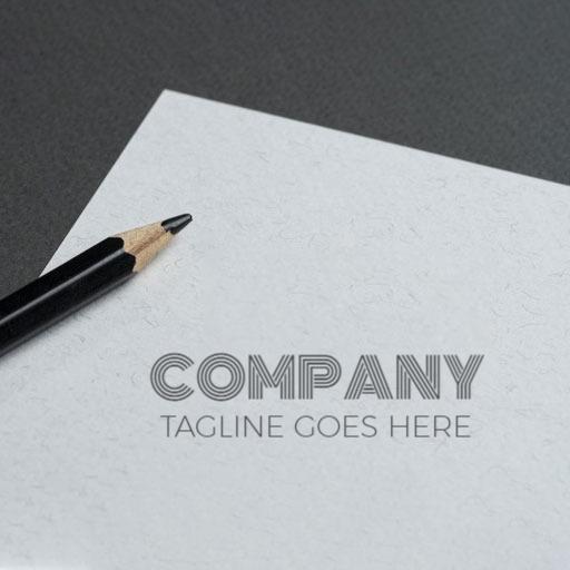 Elegant Text Mockup Featuring Simple Pencil and Paper Logo Template