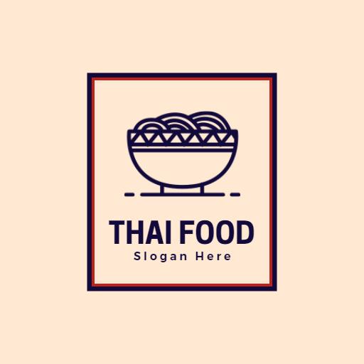 Elegant Thai Food Bowl Representing Culinary Art Logo Template