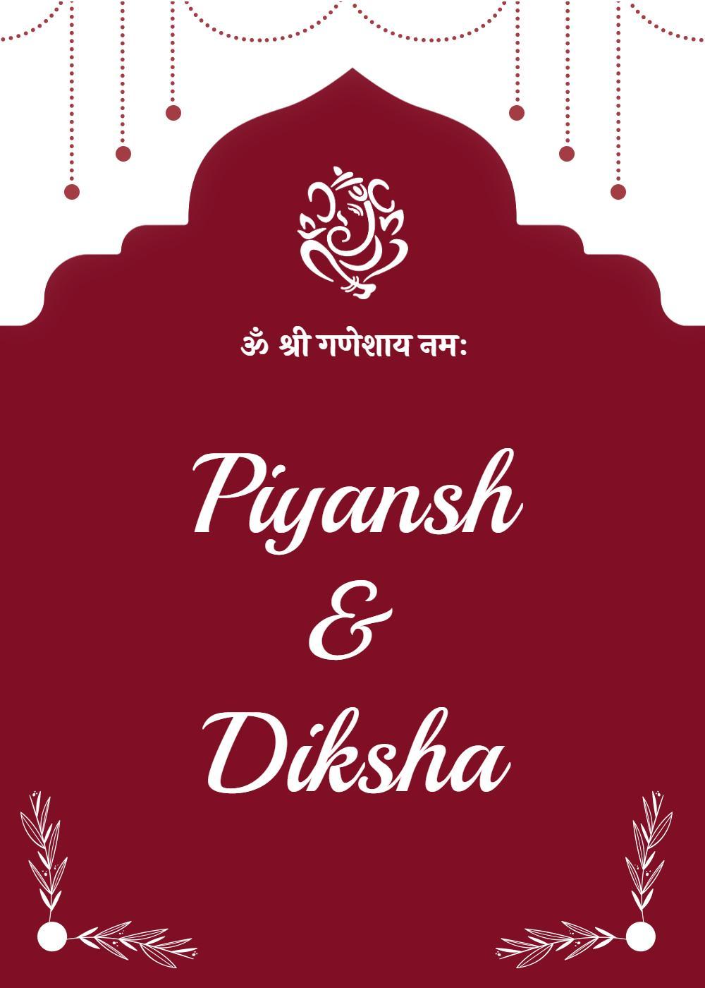 Elegant Traditional Indian Wedding Celebration Invitation Template