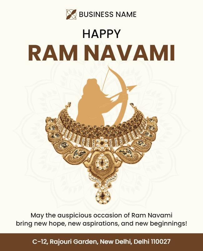 Elegant Traditional Ram Navami Celebration Poster Template