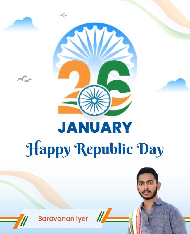 Elegant Tri-Color Republic Day Commemoration Poster Template