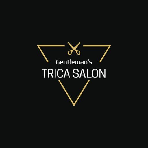 Elegant Triangular Design for Gentleman's Salon Logo Template