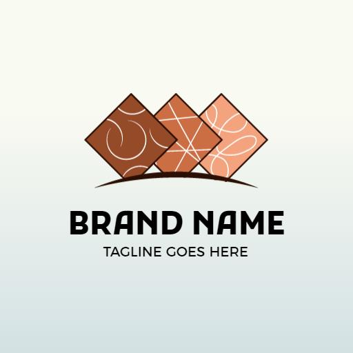 Elegant Triangular Design Showcasing Brown Tiles Logo Template