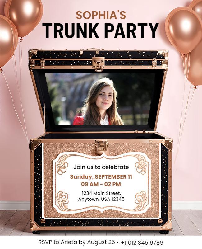 Elegant Trunk Party Celebration Flyer Template