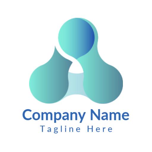 Elegant Turquoise Blue 3D Design for Modern Branding Logo Template