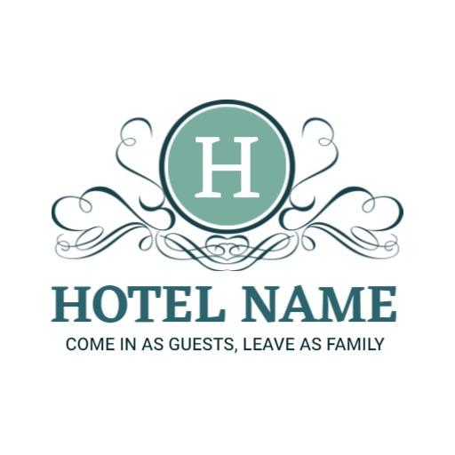 Elegant Turquoise Design for Welcoming Hotel Experience Logo Template
