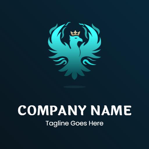 Elegant Turquoise Phoenix Design Empowering Transformation Logo Template
