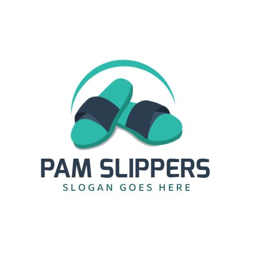 Elegant Turquoise Slippers Design for Fashion Logo Template