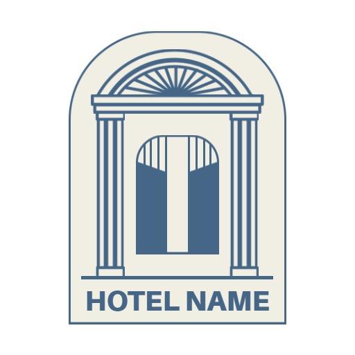 Elegant Vintage Arched Doorway Design for Hospitality Logo Template