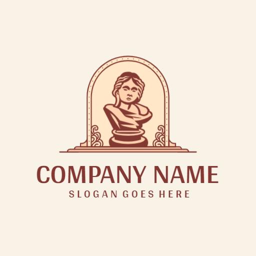 Elegant Vintage Bust Sculpture Representing Artistic Craft Logo Template